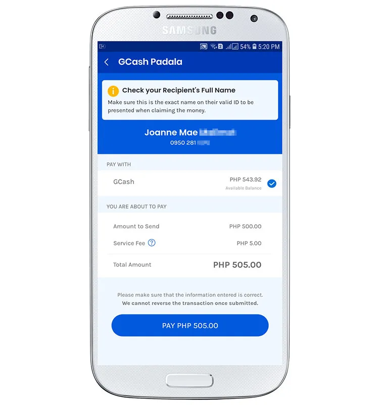生活攻略-如何使用 GCash Padala 向非 GCash 用户汇款(5)