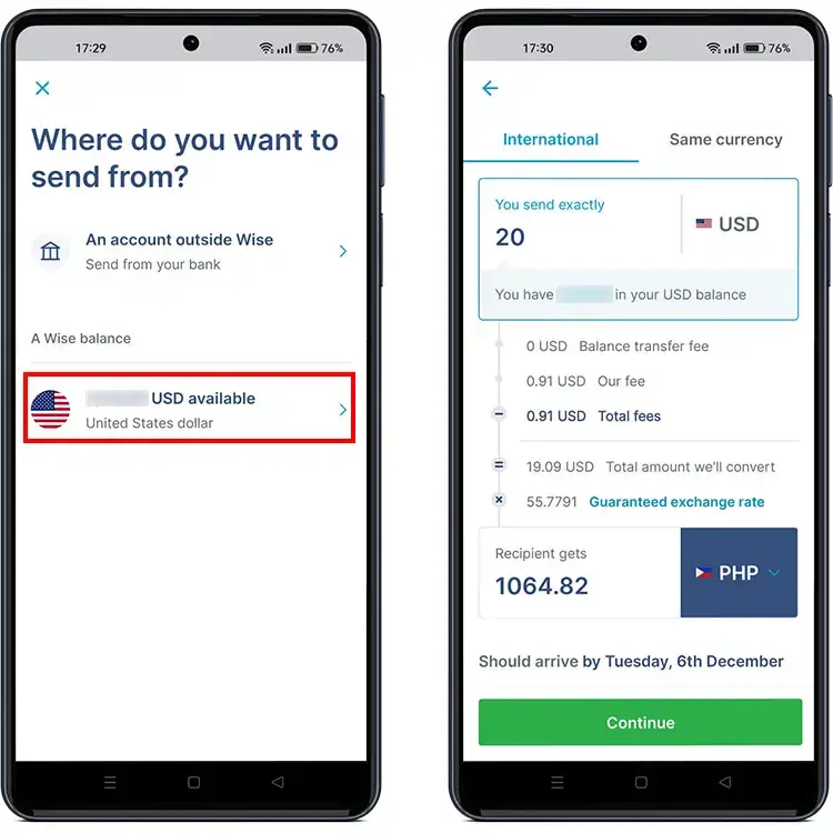生活攻略-如何使用移动应用程序将资金从 Wise 转账到 GCash(2)